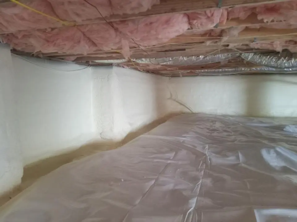 Crawl space encapsulation with closed-cell spray foam for Attic Insulation in West Frankfort